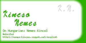 kincso nemes business card